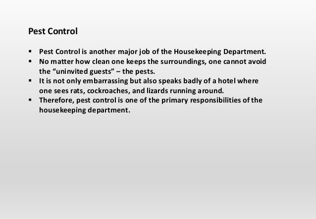 types of pest importance of pest control in housekeeping